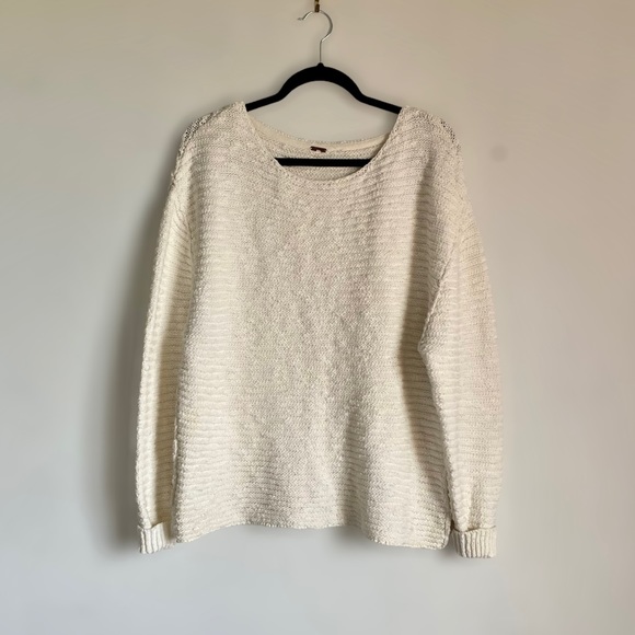 Free People Sweaters - Free People Oversized Cotton Knit Sweater